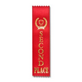 2"x8" 2nd Place Stock Award Ribbon W/ Trophy Image (Lapel)